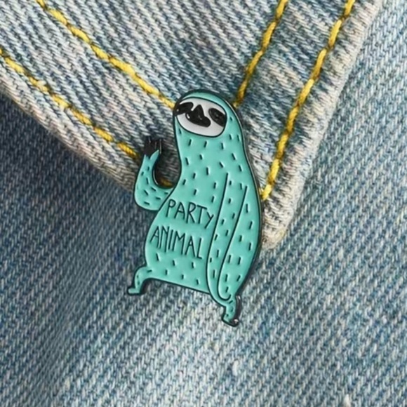 3/$25 Sloth “Party Animal” Pin - Picture 3 of 7